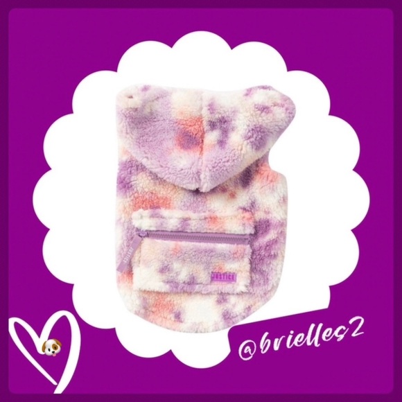 🐶 3 Sizes Available 🐶 NWT Justice Pet Polyester Sherpa Tie-Dye Dog Hoodie, 1 - Picture 1 of 13